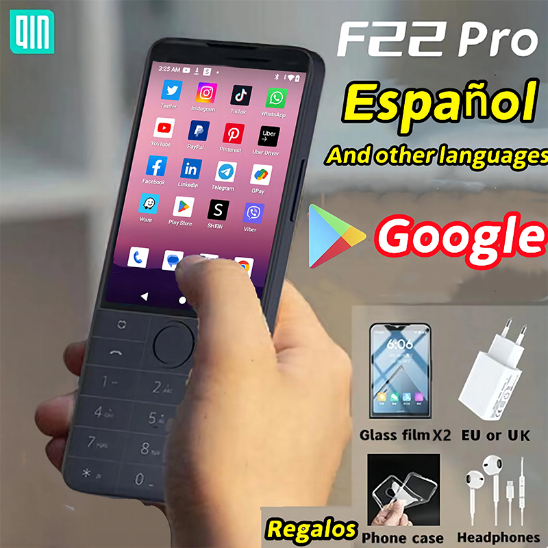 Nuevo Qin F22 Pro pantalla táctil inteligente teléfono Wifi 5G + 3,5 pulgadas 4GB 64GB agregar Google Store Android versión QinGlobal teléfono móvil