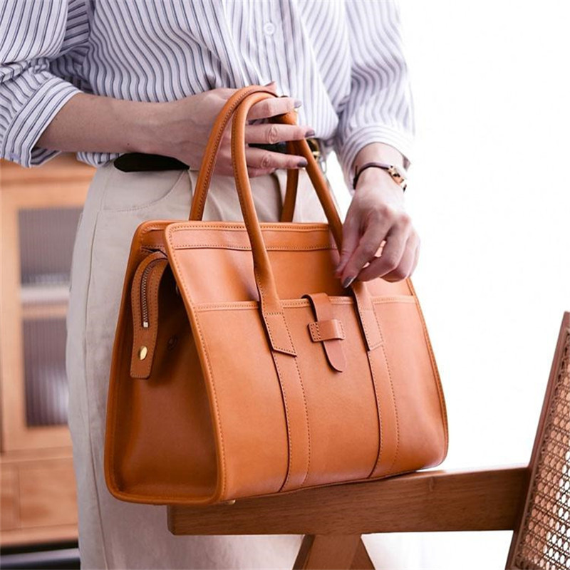 Pndme Modedesigner Luxus Echt leder Damen Aktentasche Geschäft hochwertige Rindsleder Arbeit 14 Zoll Laptop Handtasche