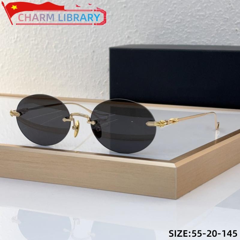 Trend damskie okulary przeciwsłoneczne bez oprawek luksusowa marka projektant tytanowe owalne męskie osobowość moda impreza gwiazda zewnętrzne okulary przeciwsłoneczne UV400