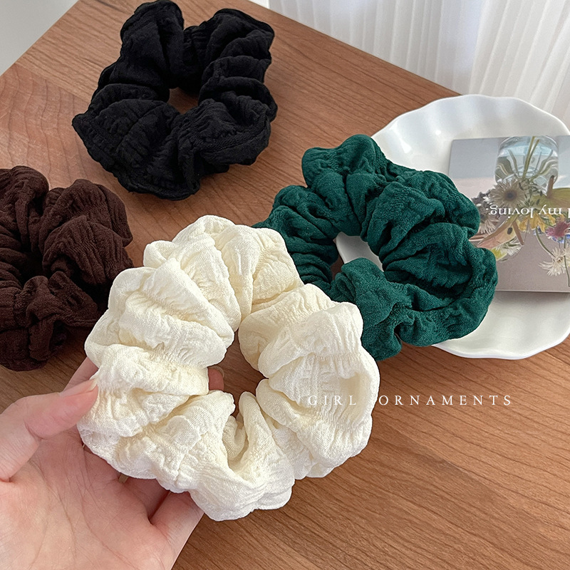 La più nuova donna coreana grande soffio di crema elastici fascia per capelli tinta unita nastri per capelli cravatte per capelli coda di cavallo da donna tenere accessori per capelli