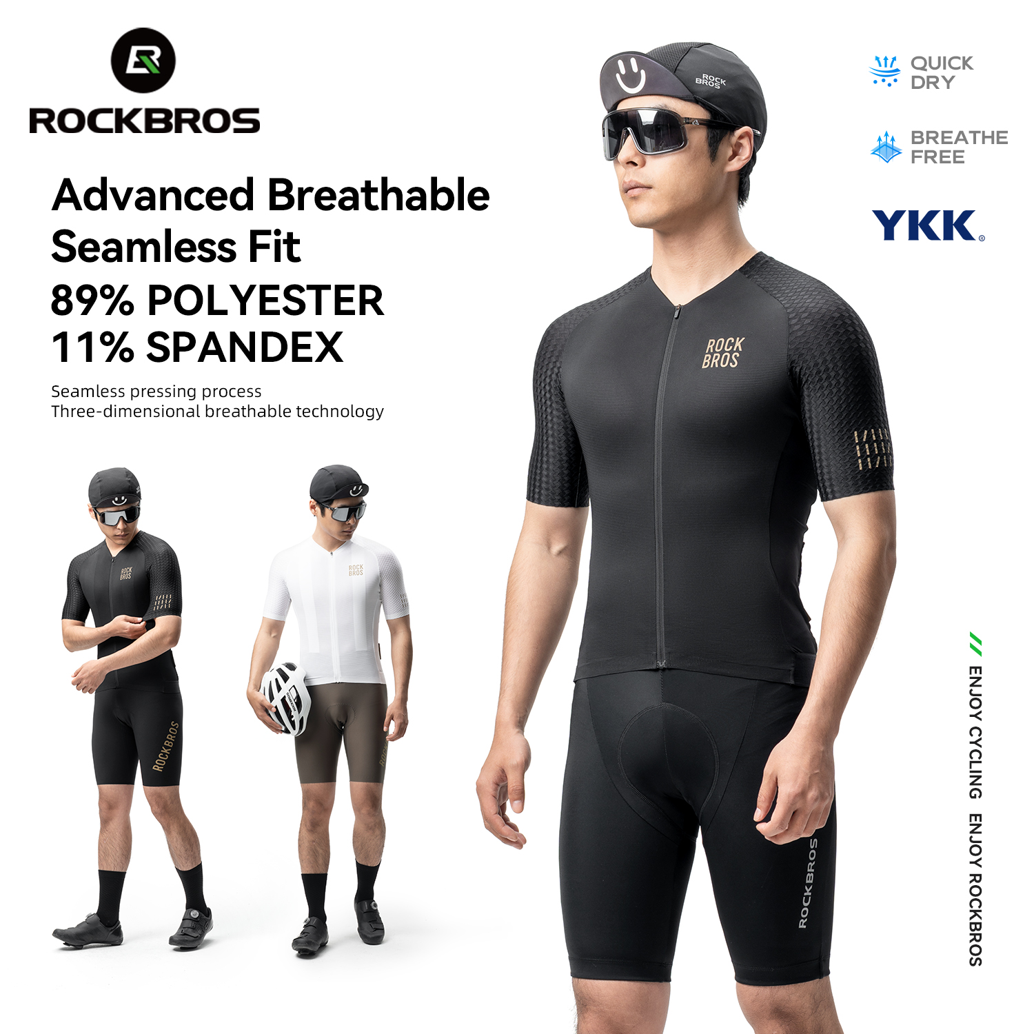Maglia da ciclismo ROCKBROS MTB Abbigliamento da ciclismo traspirante ad asciugatura rapida Maglia estiva riflettente a maniche corte con etichetta dorata