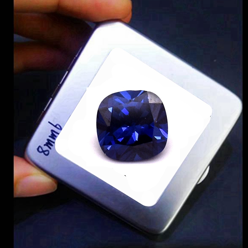Scatola di lusso zaffiro blu taglio cuscino AAAA + 12x12mm 10,50 ct pietra preziosa sciolta per la creazione di gioielli