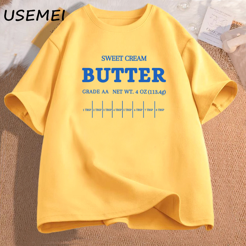 Salted Butter T Shirt Funny Baking Baker Foodie Graphic T Shirts Casual Cotton Short Sleeve O Neck T-shirt Womans Clothing