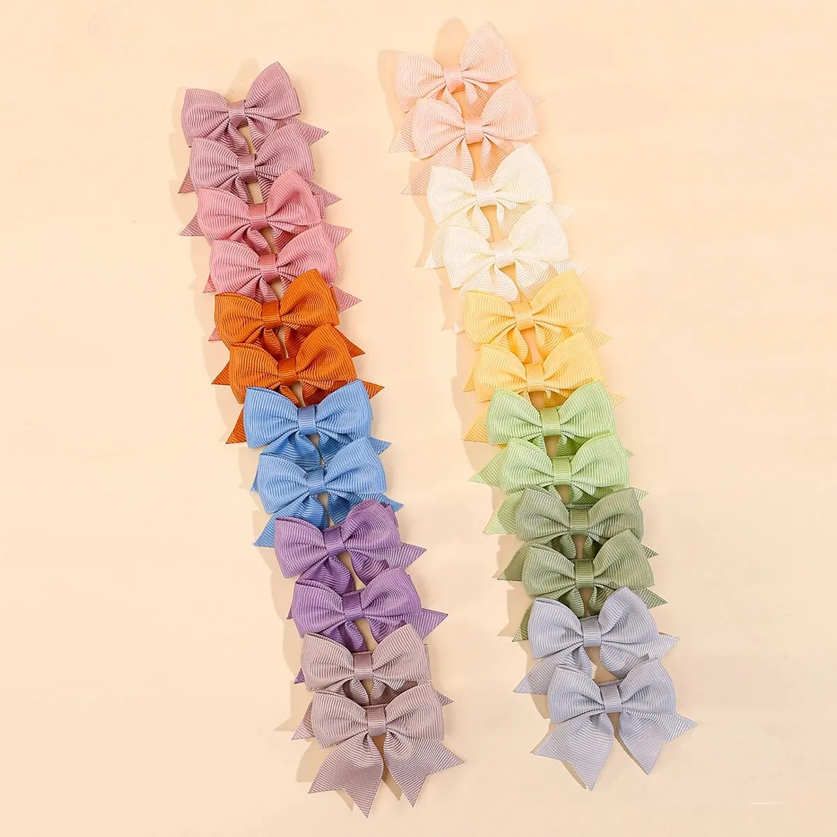 Bow Tail Hair Clips para Meninas, Tudo Incluído, Bonito, Elegante, Headwear, Acessórios para Cabelo, 24Pcs