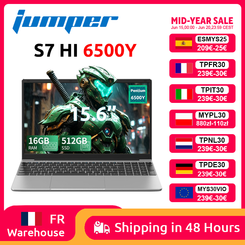 Laptop Jumper EZbook S7 HI 15.6 Pollici, 16GB RAM 512GB SSD, Processore Intel 6500Y, Type-C, Mini HDMI