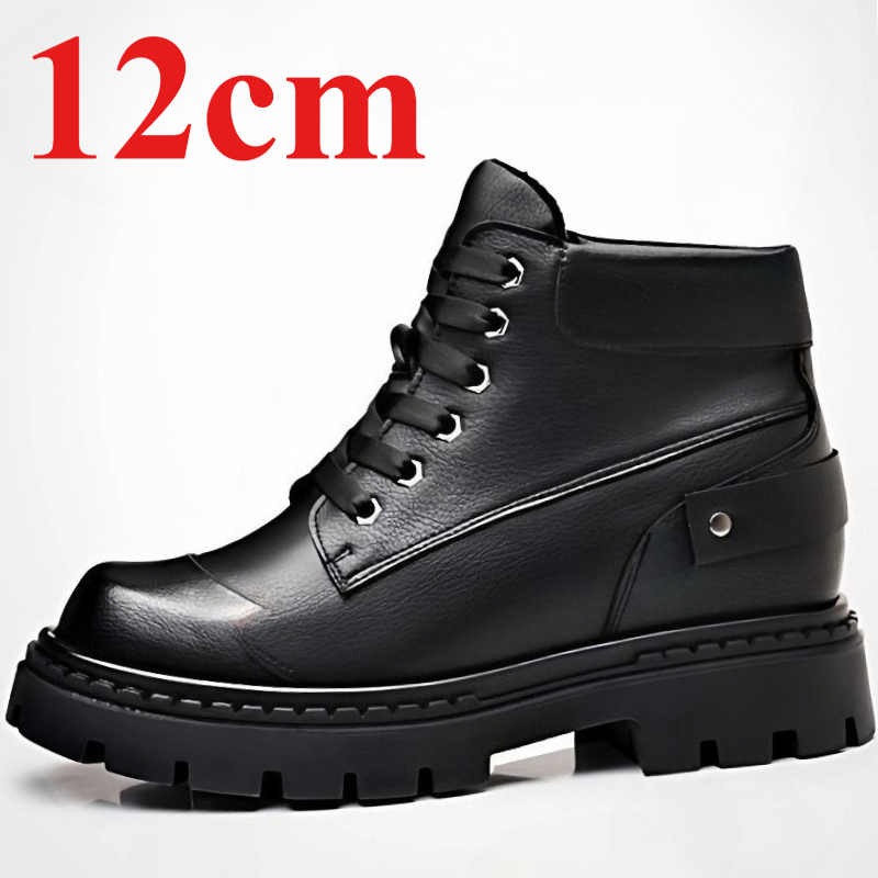 Stivali invernali in cotone caldo Scarpe da uomo 12 cm Scarpe con rialzo extra alto Scarpe che aumentano l'altezza Comodi stivali da neve antigelo