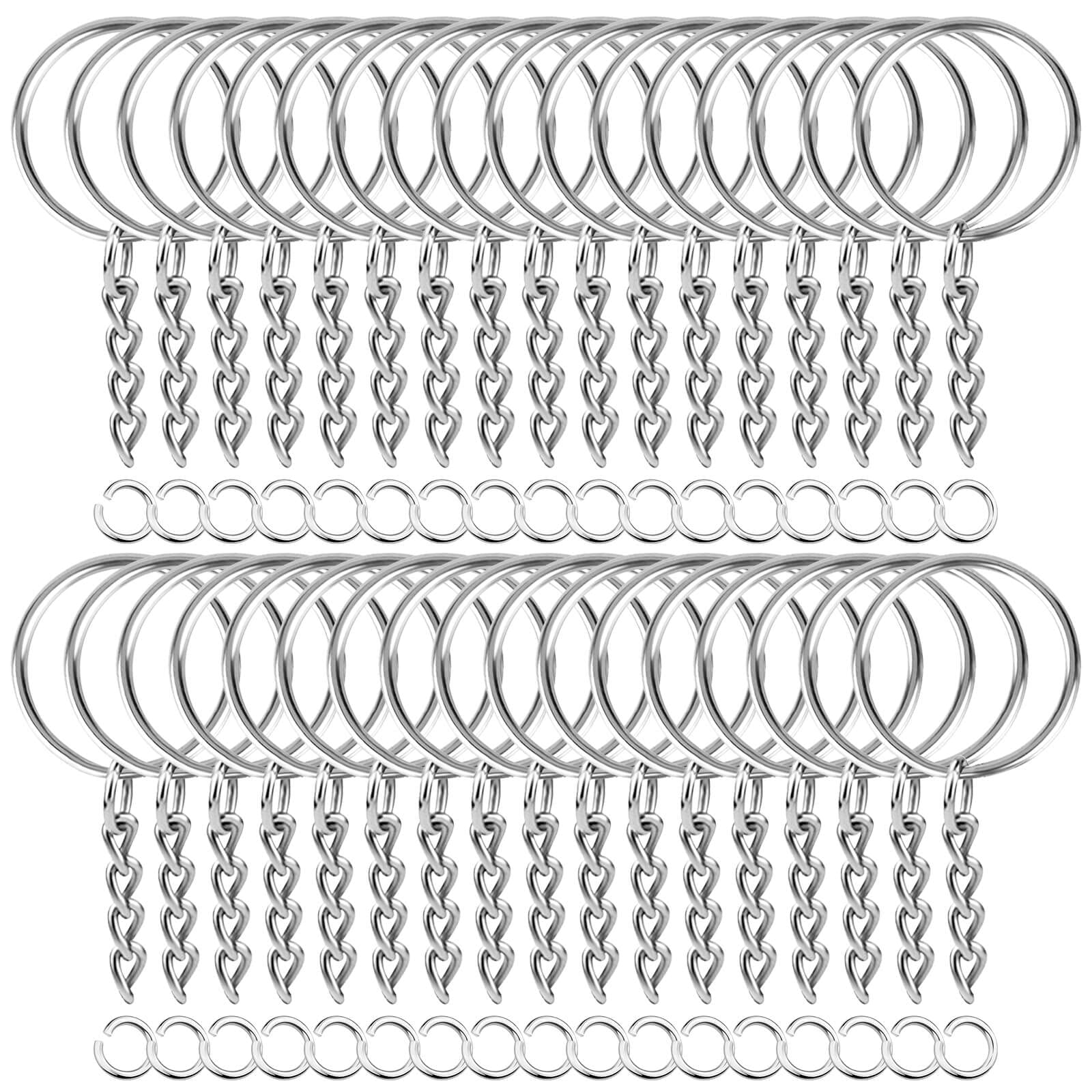 100 pezzi portachiavi con catena e 100 pezzi anelli di salto portachiavi anelli kit portachiavi risultati sfusi per creazione di portachiavi artigianato fai da te