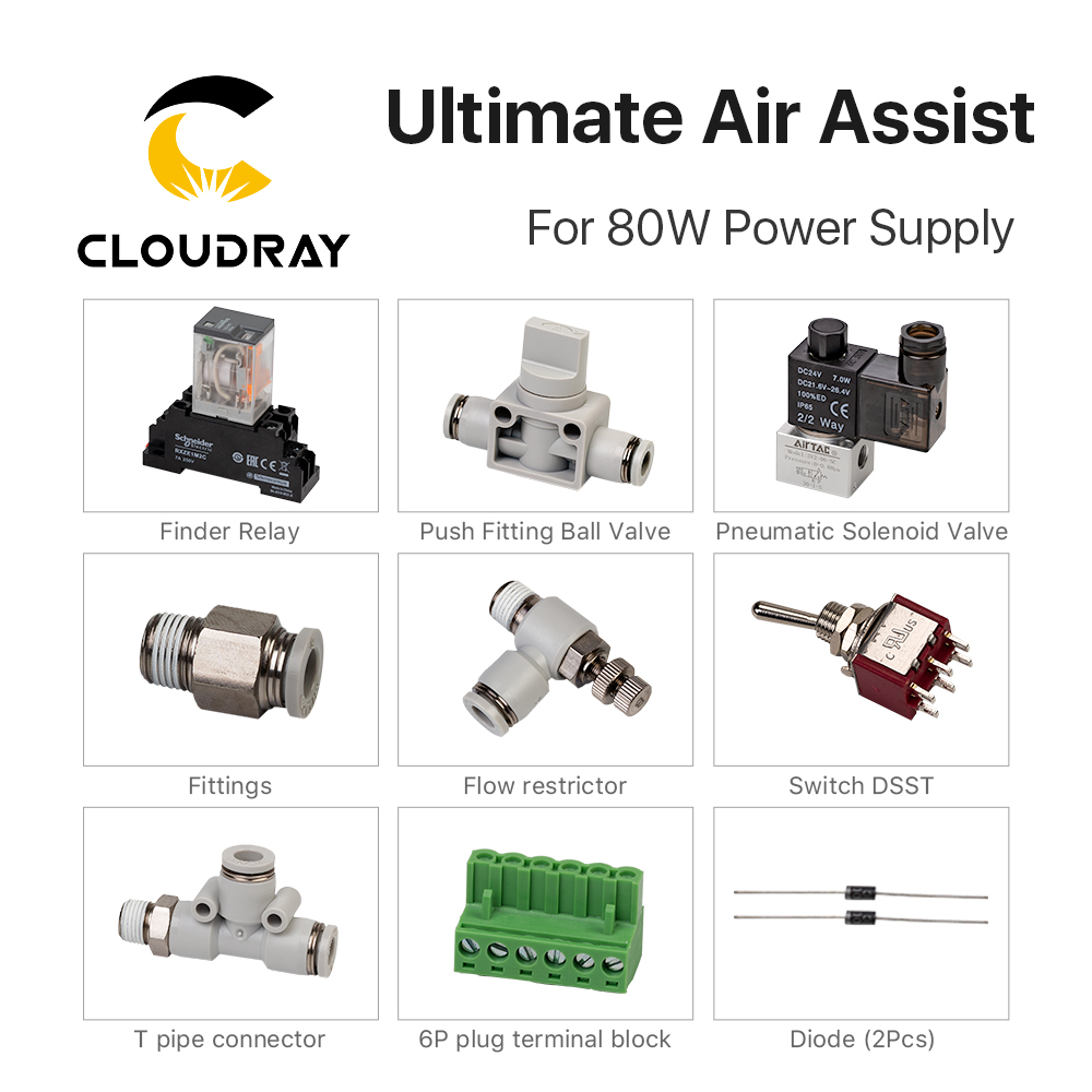 Cloudray Ultimate Air Assiast Set para máquina de grabado y corte por láser CO2