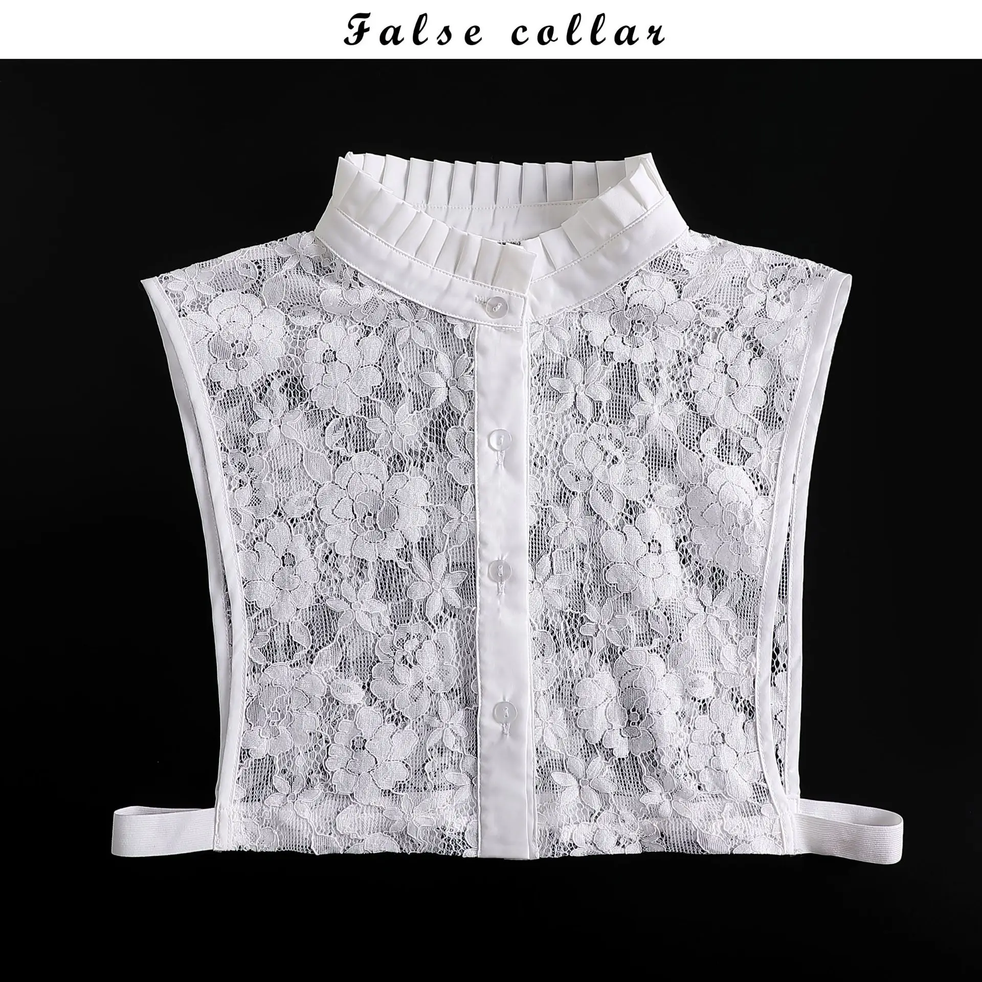 2025 branco suporte renda floral colar falso para mulheres meia camisa gola destacável camisa lapela blusa topo roupas femininas acessórios