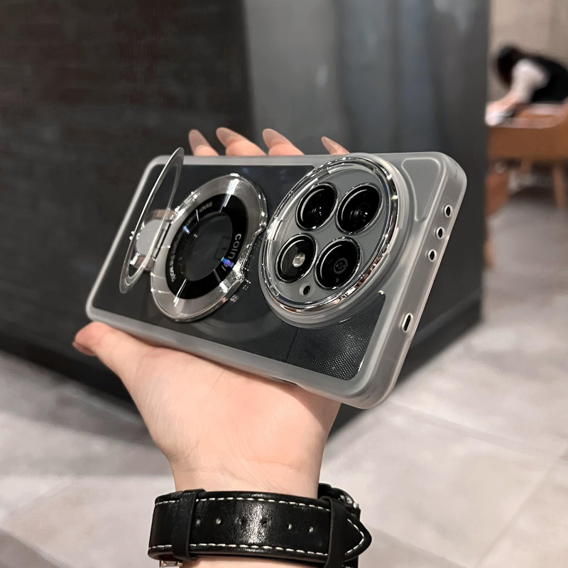 Voor OnePlus 13 12 12R Case Magnetische Houder Camerabescherming met Lensfilm Siliconen Doorschijnend Schokbestendig Bumper Achterkant