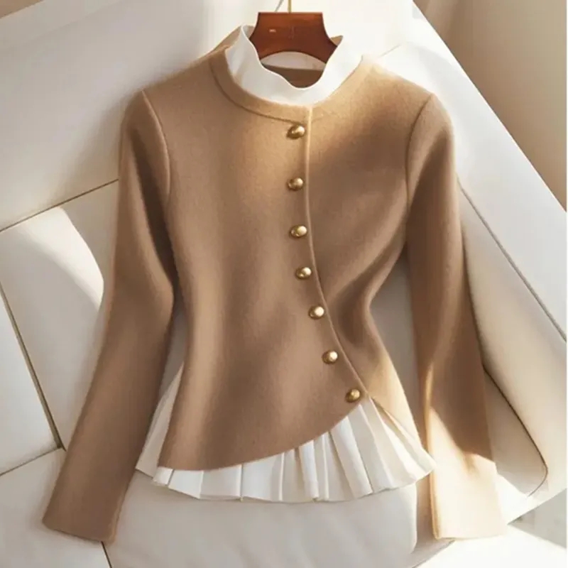 Estilo perezoso temperamento único camisa súper hermosa ropa de mujer 2025 Otoño Invierno nueva moda nicho diseño Sense Top