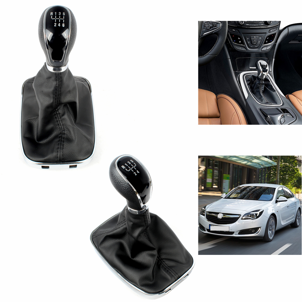 Для OPEL Insignia 2008-2017: Ручка переключения передач (5/6 скоростей) с кожаным чехлом для стайлинга автомобиля