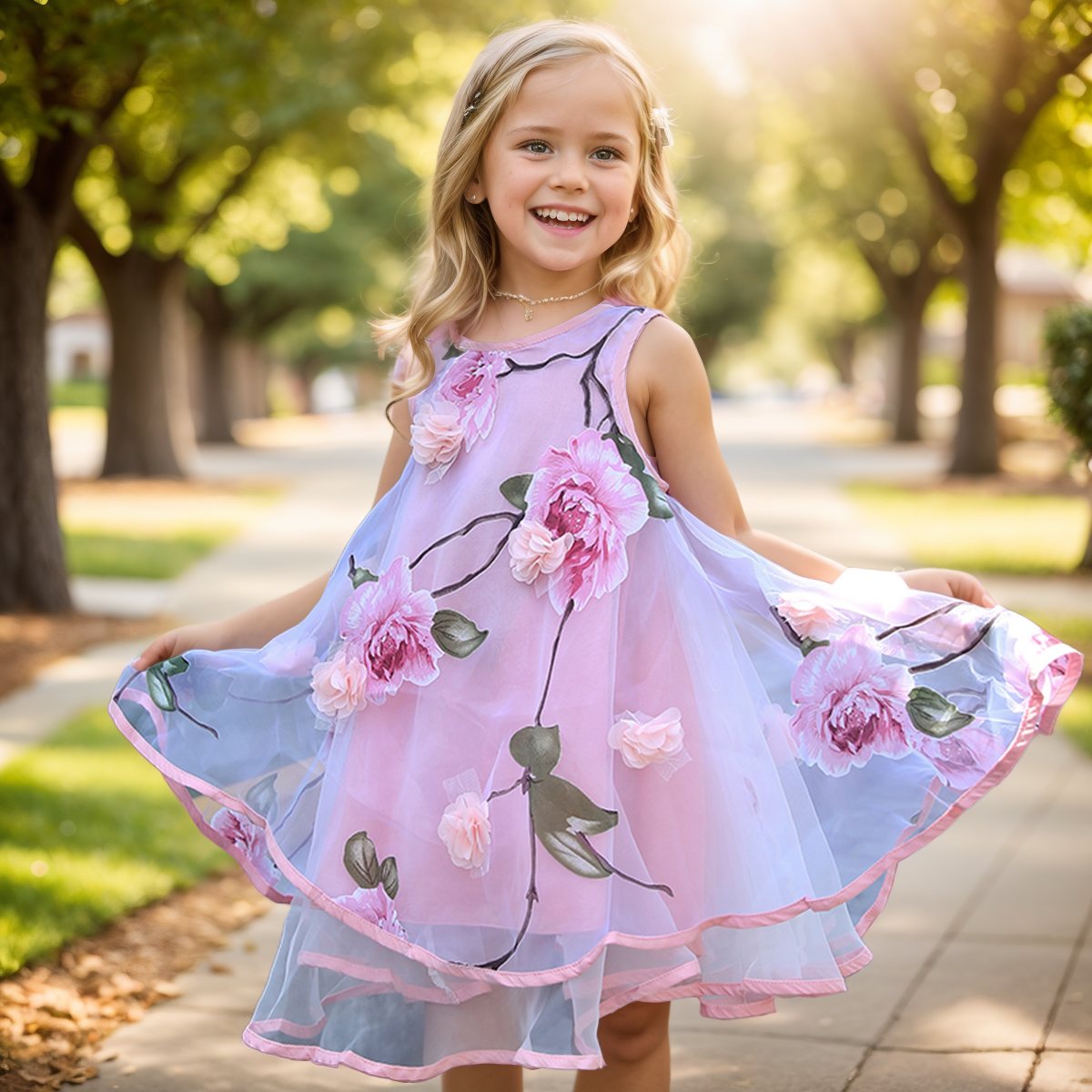Robe d'été bohème à fleurs pour filles, robes de plage en mousseline de soie, vêtements floraux pour adolescentes de 6 8 10 12 14 ans