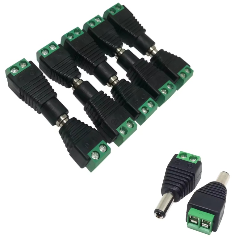 10ペア 12V DC電源コネクタ 5.5mm x 2.1mm、(10 x オス + 10 x メス) 電源ジャックプラグバレルアダプター、DC電源コネクタ