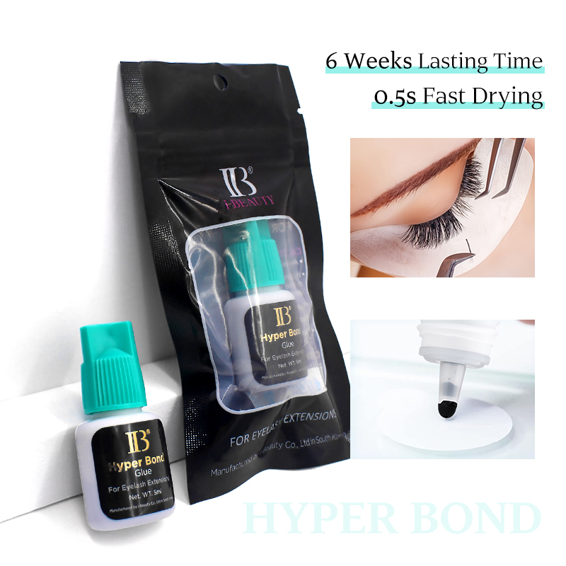 IB Hyper Bond – capuchon Cyan adhésif pour Extension de cils, 5 pièces, fournitures coréennes, séchage rapide, longue durée de rétention, faible Irritation