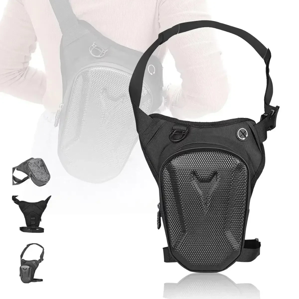Sac de taille Packs sac latéral de jambe de moto coque rigide EVA sacs de taille décontractés en plein air moto sac à main de téléphone portable sac banane de hanche