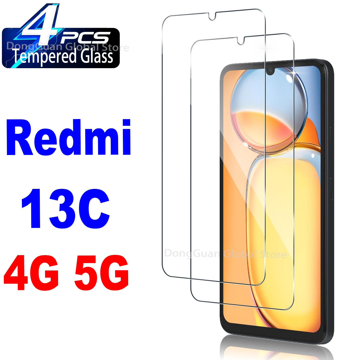 Pellicola protettiva in vetro temperato da 6,74" per Xiaomi Redmi 13C 4G 5G