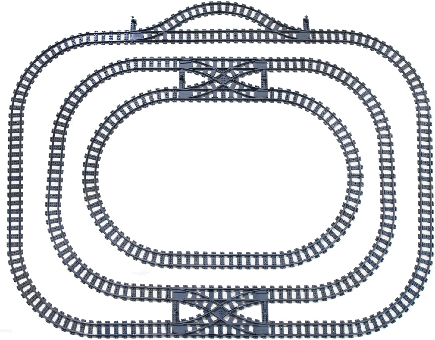 Treinspoor Spoorwegaccessoires - Stadstreinspoorsysteem met spoorwegovergang, compatibel met grote merktrainen inbouw