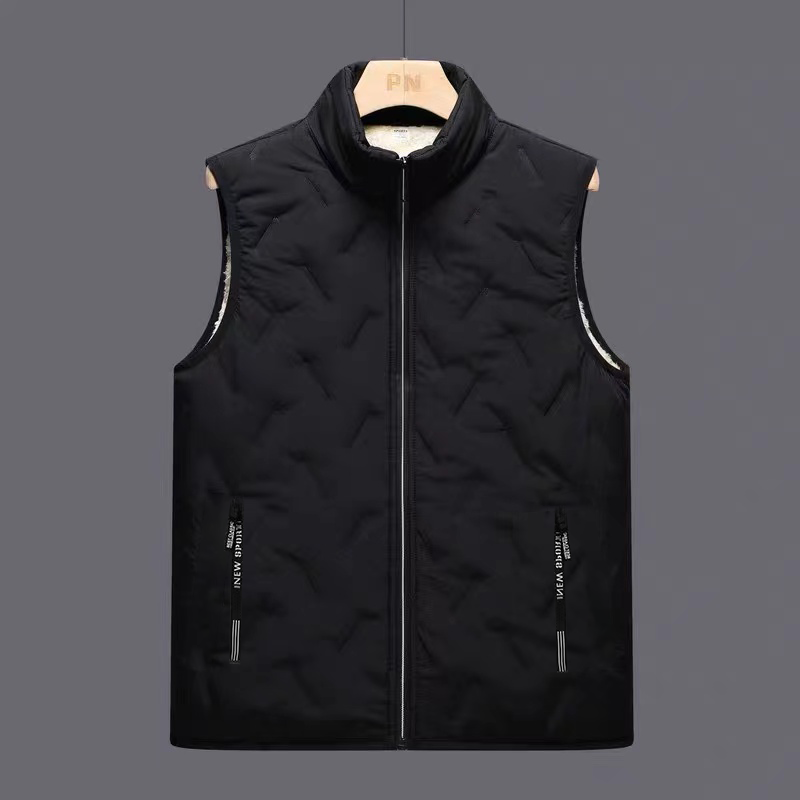 Colete Masculino For com Fce, Acolchoado e Quente, de Aodão, para Outono/Inverno, com Ombreiras de Veludo de Cordeir...