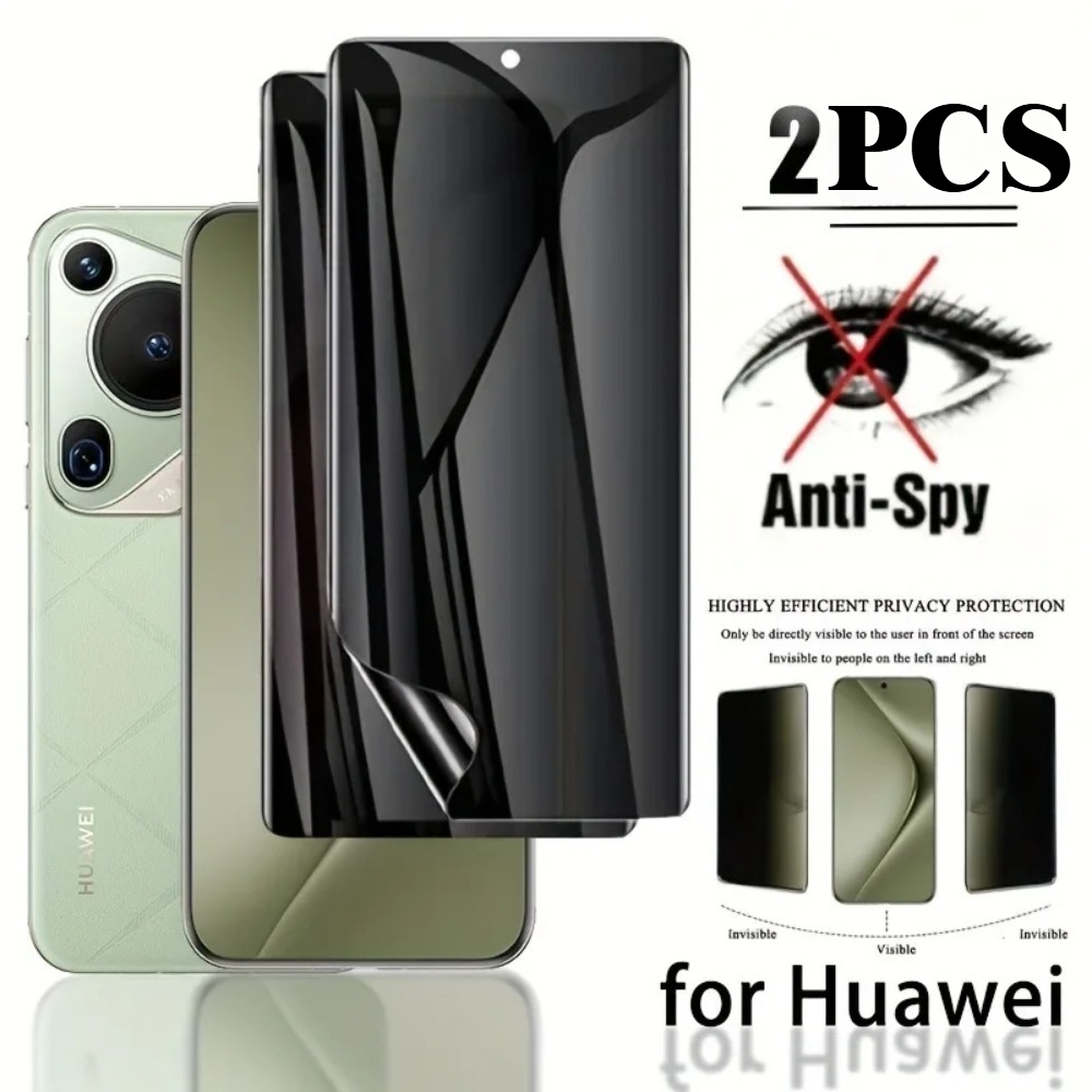 Película de hidrogel anti-espionagem, 2 peças, adequada para huaweiura 80 70 ultra pura 70 80 pro + p60 p50 p40 pro p30 pro p20 p30 lite