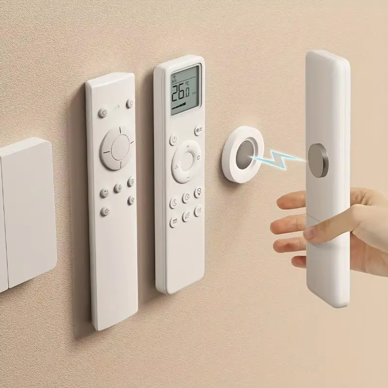 3/6 Stück Magnetischer Fernbedienungshalter ohne Bohren - Wandhalterung für TV/AC/DVD-Fernbedienungen, Weiß, Platzsparendes Design