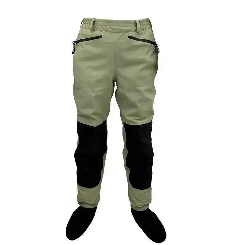 3 ชั้นBreathableกันน้ําFly FishingเอวWaders StockingfootสูงกางเกงWaderทนทานเป็ดล่าสัตว์Wadingกางเกง