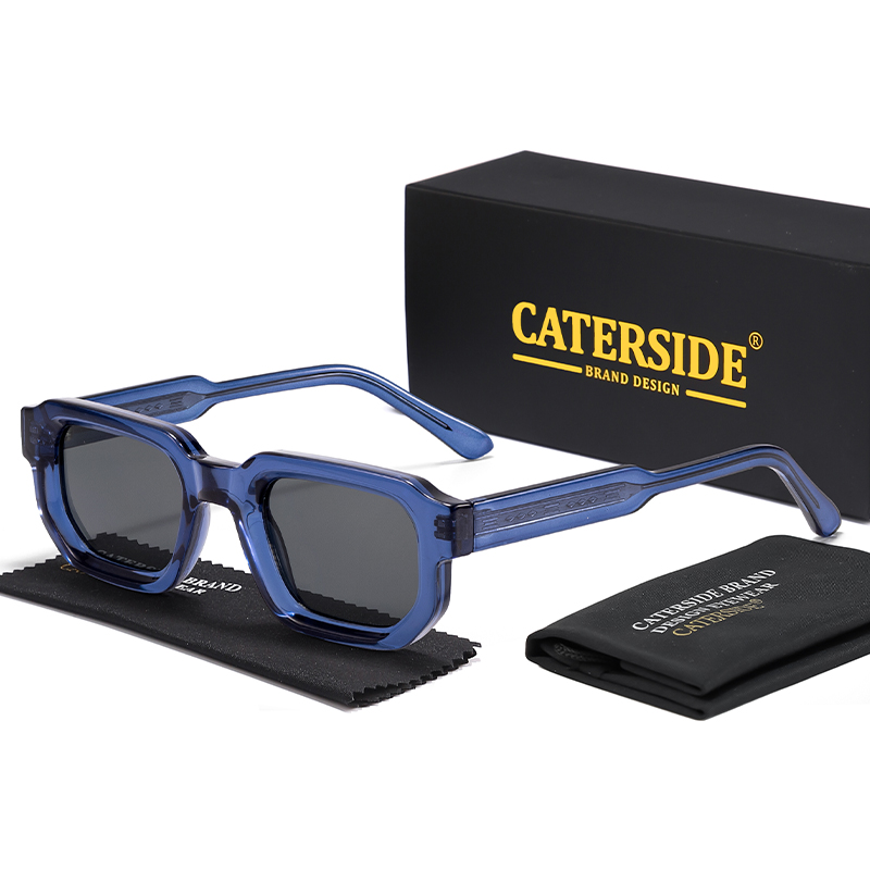 CATERSIDE Nuovi Occhiali da Sole Vintage Punk da Uomo con Montatura Piccola e Lenti Sfumate, Ideali per l'Estate e Feste in Spiaggia, Ottima Scelta per Regali