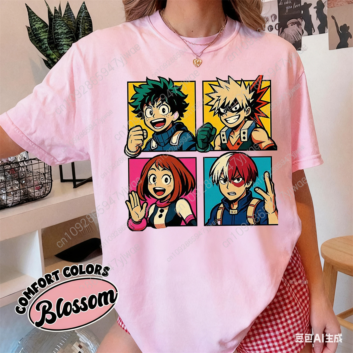 เสื้อยืดมายฮีโร่อะคาเดเมีย เดคุ บาคุโกะ&โทโดโรกิ เสื้อยืดลายอนิเมะ ของขวัญสำหรับแฟนๆ เสื้อยืดฤดูร้อน เสื้อยืดคุณภาพสูงสำหรับผู้ชายและผู้หญิง