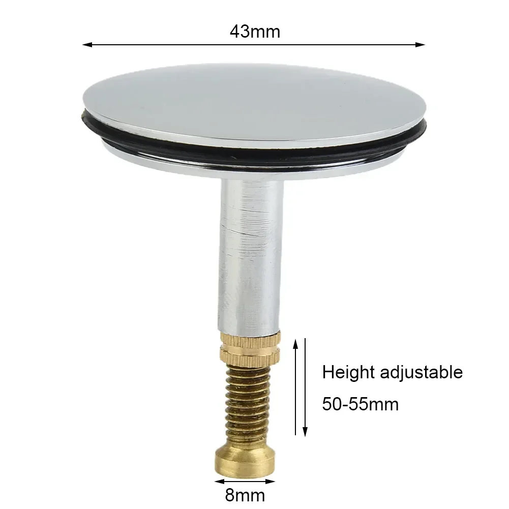 Tapón de drenaje para bañera de 43mm, tapón emergente para residuos de fregadero, tapón ajustable para la mayoría de lavabos y bañeras