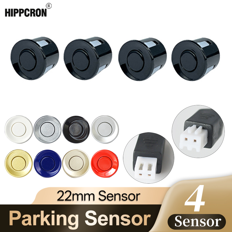 Hippcron 4PCS 22mm Parkplatz Sensoren Backup Radar System Schwarz Rot Blau Gold Grau Silber Champagner Gold weiß Farbe Sensor