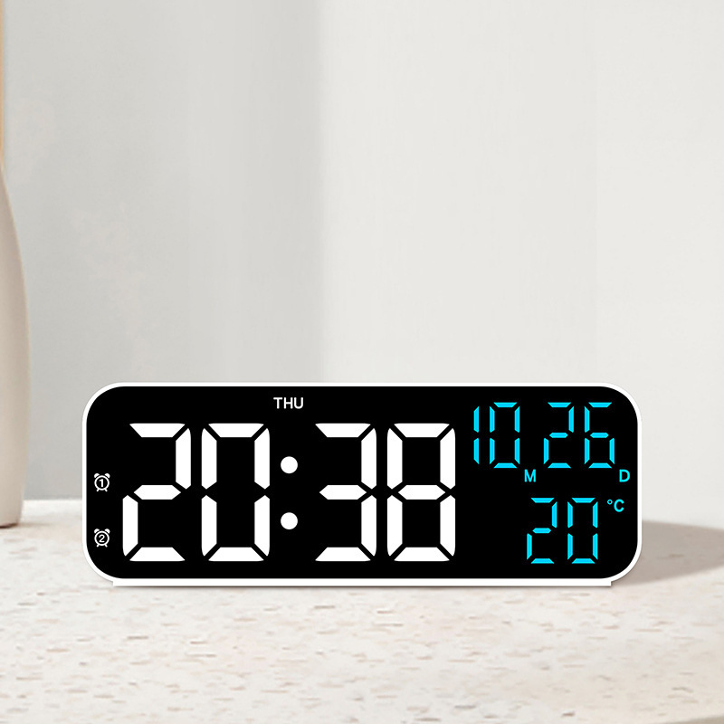 Einfache digitale Wecker Multifunktions-LED-Uhr Sprach steuerung Temperatur und Datum Wochentag Anzeige Nacht modus Schreibtisch uhr