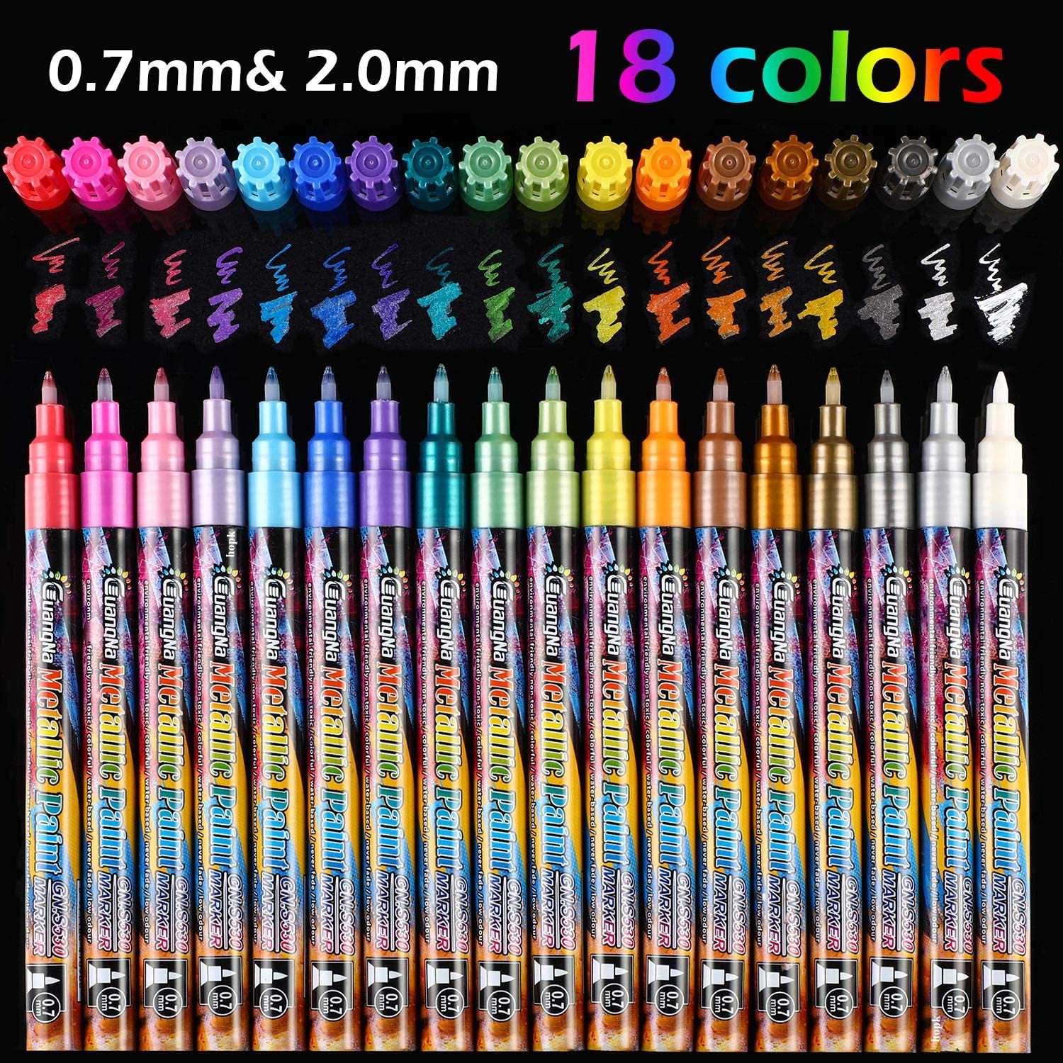 Rotuladores metálicos acrílicos de 6/24 colores, bolígrafo de pintura de punta Extra fina, marcadores permanentes artísticos, pintura para tarjetas, letras de firma