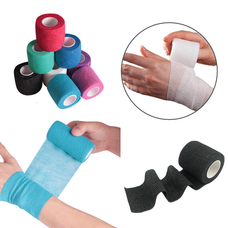 1 rolo de ataduras não tecidas autoadesivas, ataduras elétricas, dedo, braço, perna, curativo, esportes, primeiros socorros, gesso