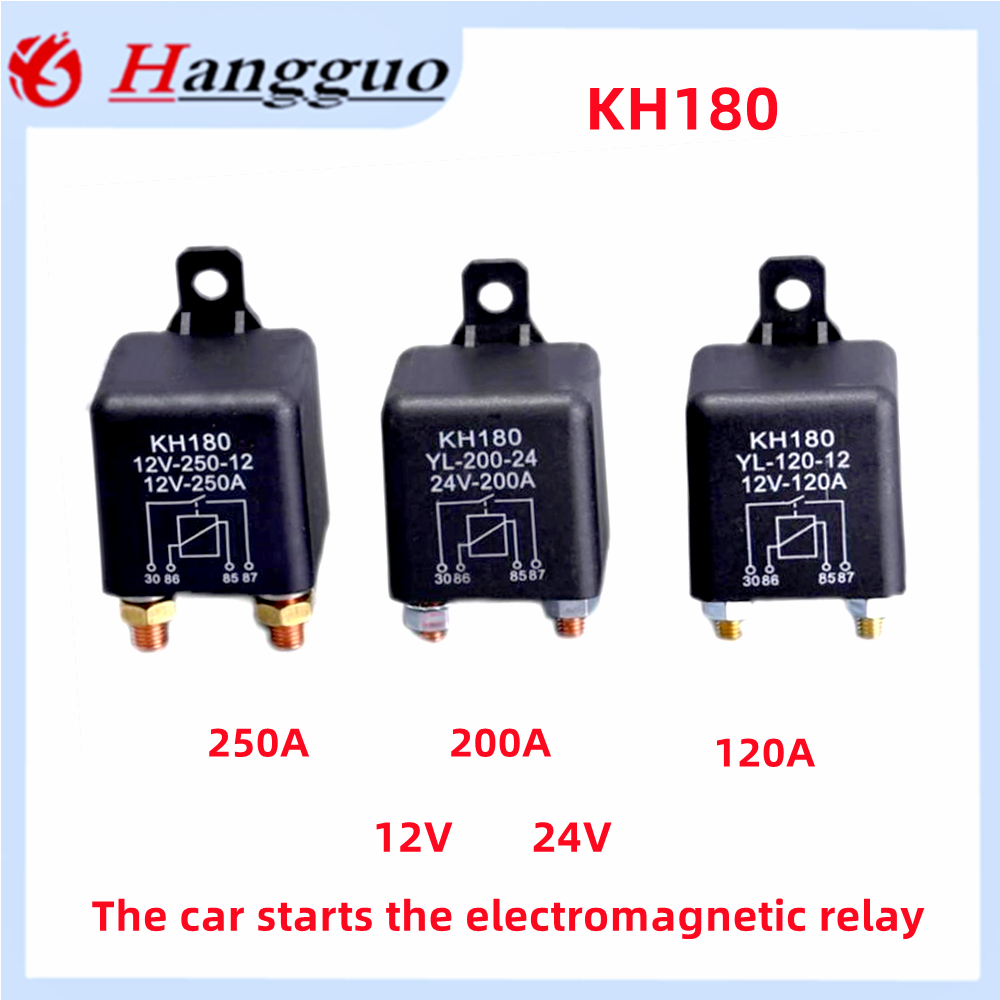 Relé electromagnético automotriz KH180 12V 24V 120A 200A 250A 4PIN relé de precalentamiento de arranque de alta corriente
