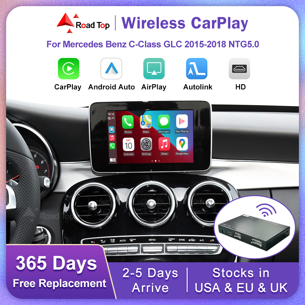 Road Top Wireless Carplay dla Mercedes Benz C Class GLC W205 GLA CLA W447 NTG5.0 z Android Auto Airplay Mirroring Car Play