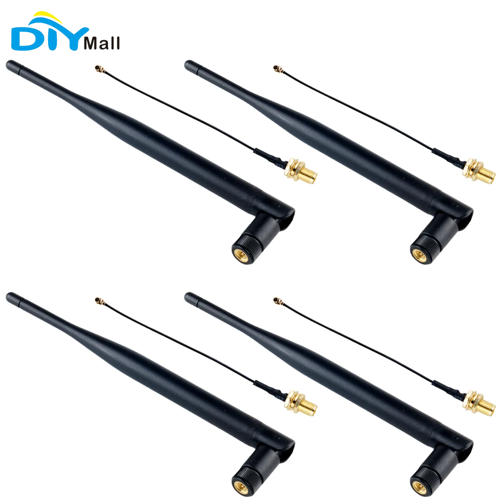 เสาอากาศ LoRa 868MHz/915MHz 5DBi SMA ชาย IPEX Extenstion Cable Omni-Directional สําหรับ Meshtastic LoRa 32 V3 LoRaWAN 4pcs