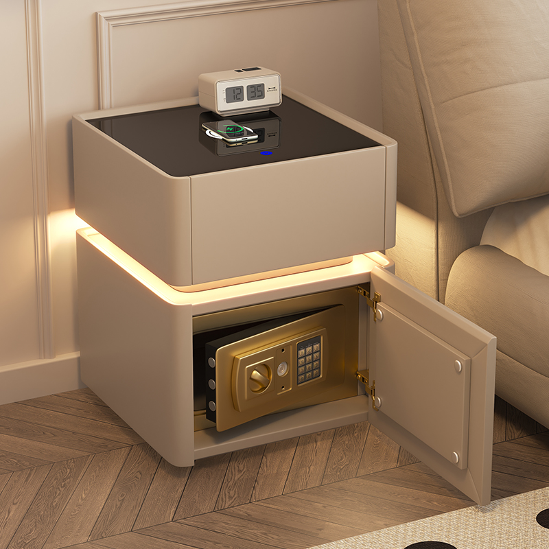 French Minimalist Bedside Table Classic Aesthetic Bedroom Storage Bedside Table With Lock Design Mesita Noche Furniture For Home
