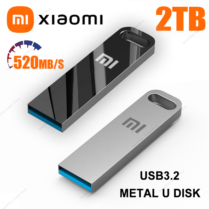 XIAOMI 2TB Metal Flash Drive USB 3.2 Super High Speed Transfer Mini U Disk Pen Drive Type C Memory Stick Waterproof U Disk Drive