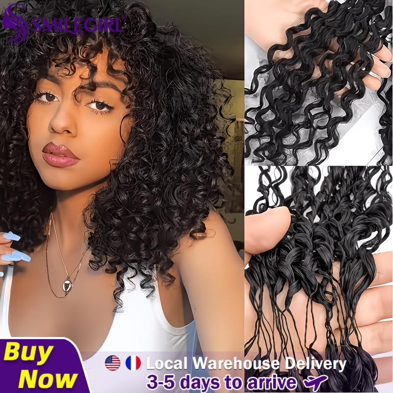 Smilegirl Kinky Curly Miracle Knots Włosy do szydełkowania z ludzkich włosów 60g/Paczka Niewidoczne, wstępnie oddzielone doczepy do włosów z ludzkich włosów do szydełkowania dla kobiet