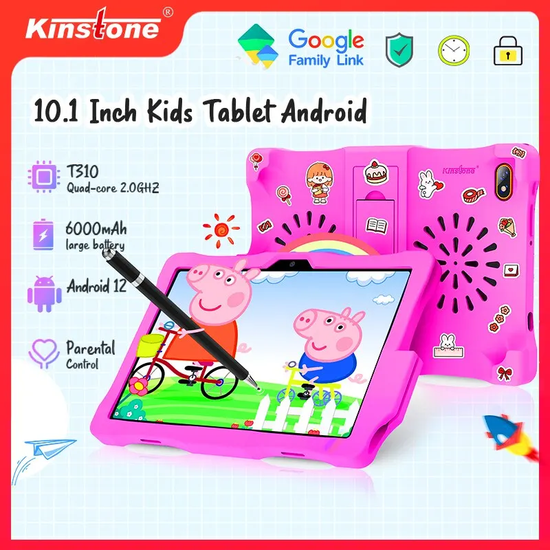 Kinstone Kinder Android12 Tablet 10,1 Zoll 6000 mAh 3 GB + 32 GB Bildung PC Sicherheit Augenschutz Bildschirm Tablets Parental Lock Tablet