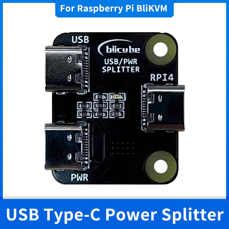 Pemisah daya USB untuk adaptor daya antarmuka Raspberry Pi BliKVM KVM over IP HDMI kompatibel 1 IN 2 CSI tipe-c