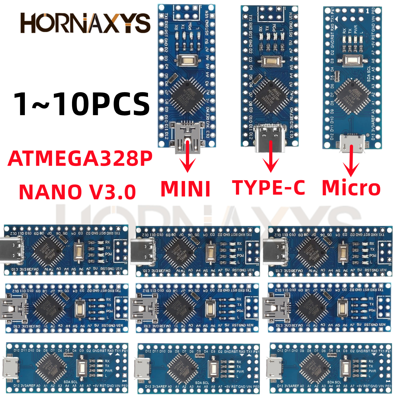 Controlador Mini/Tipo C/Nano Micro USB 3,0 con gestor de arranque, controlador compatible con arduino CH340, 16Mhz, ATMEGA328P