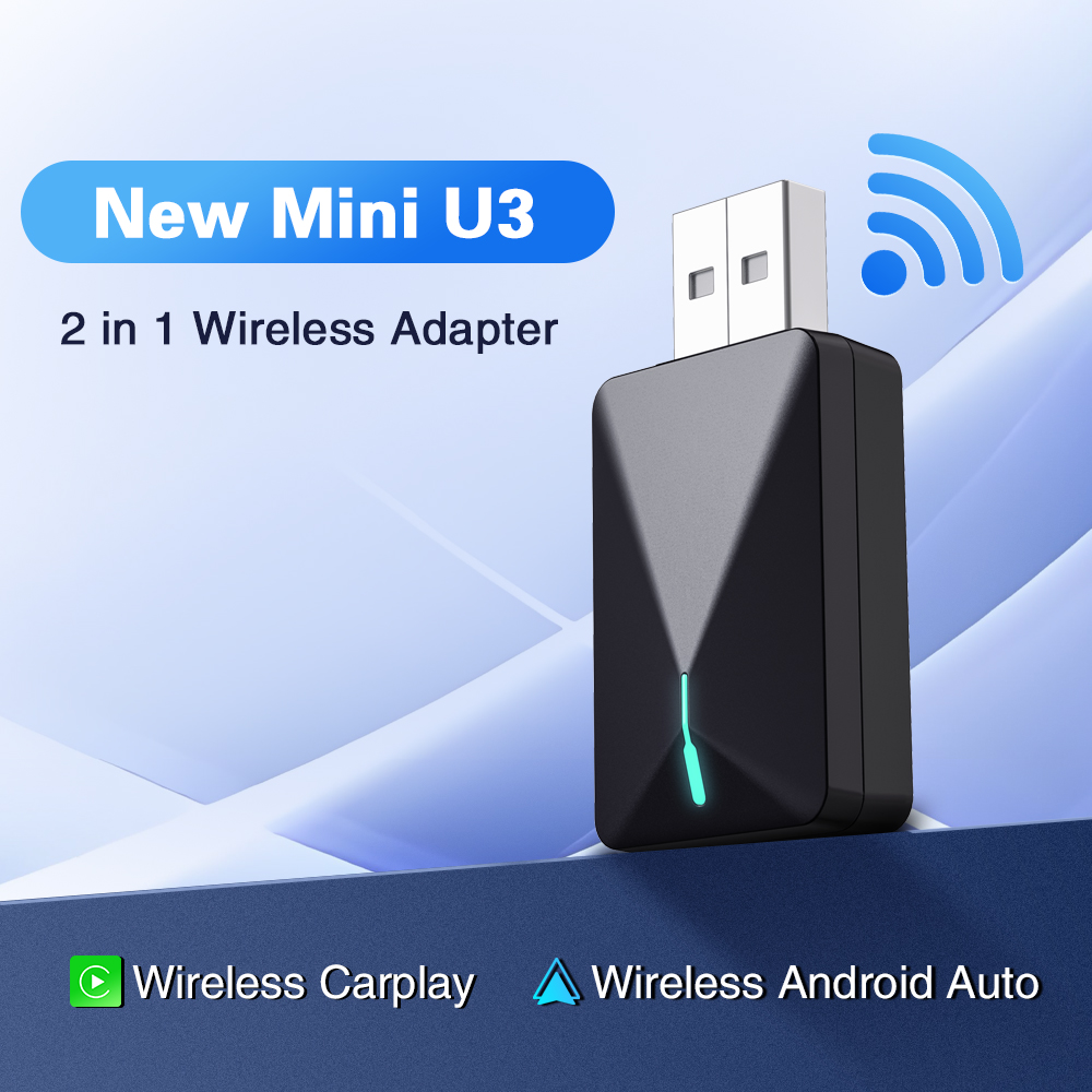 Беспроводной адаптер Carplay Android Auto Wireless Smart Dongle 2in1 для Volvo Benz Audi Kia Hyundai VW Mazda Cadillac MG Peugeot