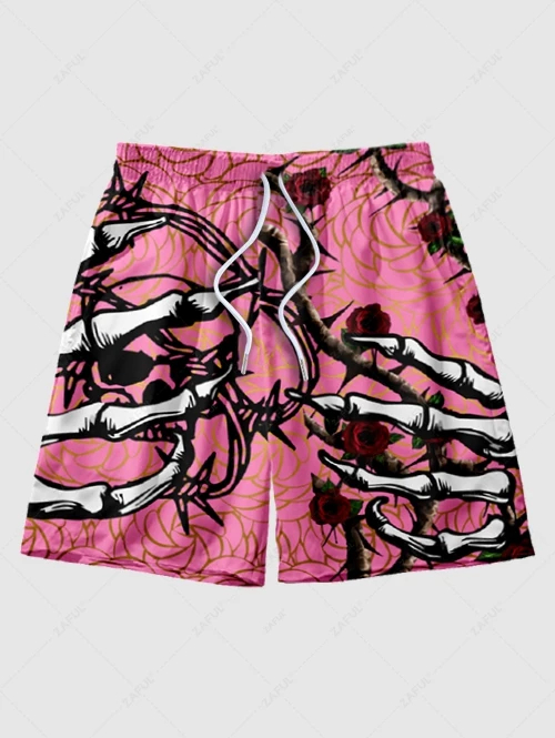 Hawaiiaanse strandshorts met 3D-cartoon Y2K-patroon voor heren, sneldrogende outdoor-vrijetijdssportshorts, mode herenshorts