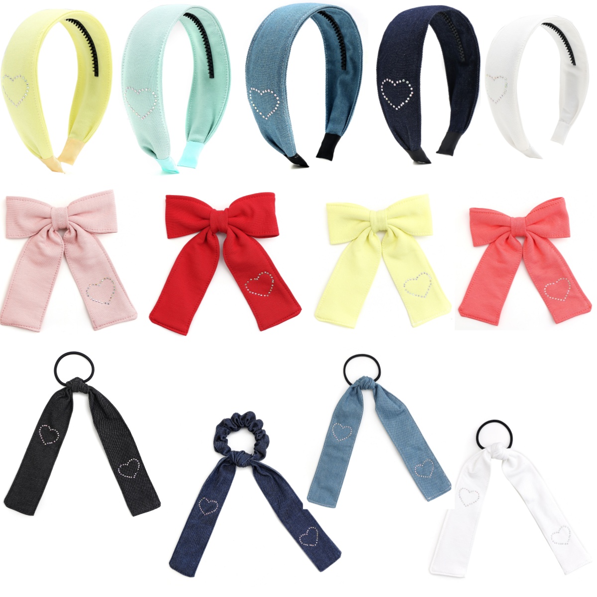 ริบบิ้นผ้าฝ้าย Hairband Hairpins น่ารักสาวผมแถบคาดศีรษะ Barrettes คลิปเด็ก Headwear แฟชั่น Hot Diamond Love Hair Acces