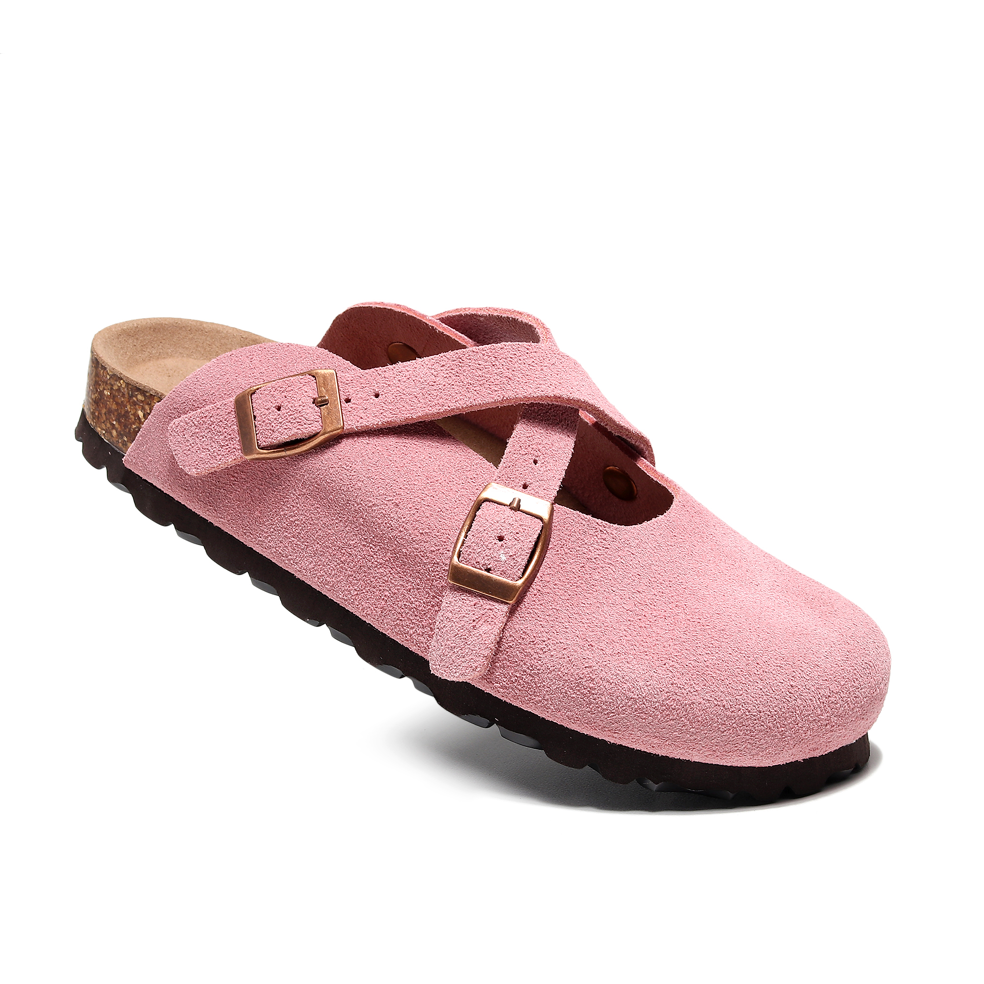 Mules en cuir à enfiler pour femmes et hommes, sabots pour dames, pantoufles en liège, sandales tendance, 2024