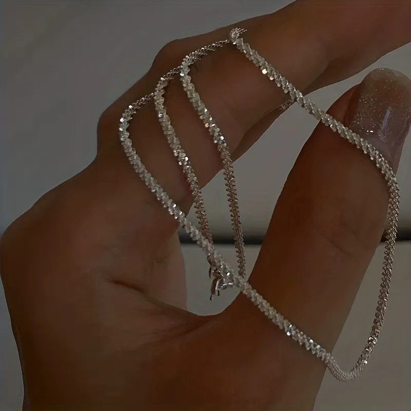 Collar de plata de ley 925 de 40-75cm, cadena de cuerda original de 16-30 pulgadas de 2MM para mujer, ropa de calle a la moda, regalos de joyería