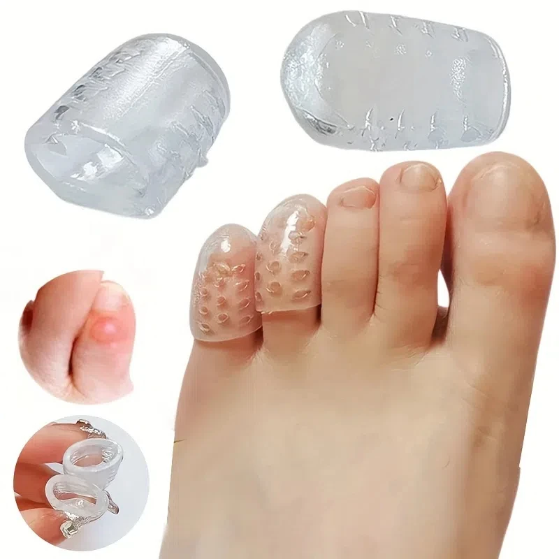 ซิลิโคน Finger Toe Cap Protector ฝาครอบ Thumb แขนข้าวโพดแผลพุพองบรรเทาอาการปวด Toe Tube Bunion Correction Foot Care
