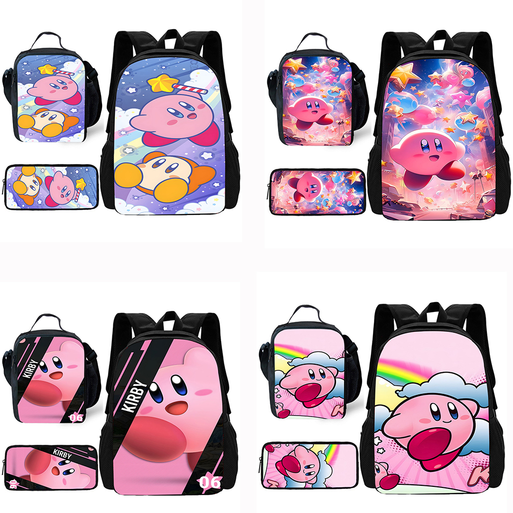 Kinderschule niedlich rosa für Kirbys Rucksack mit Lunch paketen, Bleistift taschen, Schult aschen für Jungen Mädchen bestes Geschenk
