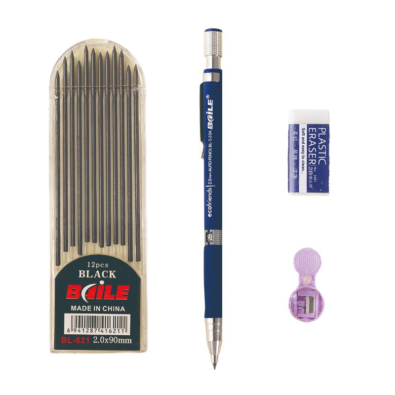 2,0mm mechanischer Bleistift satz 2b automatische Bleistifte mit schwarzen Blei nachfüllungen zum Schreiben